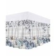 thumbnail image 1 of Blue Pumpkin Bed Skirt California King Size 18 Inch Drop, Wood Grain Background Fall Leaf Autumn Wrap Around Dust Ruffle Bedskirts, Wrinkle & Fade Resistant Easy Fit Bedskirt with Adjustable Elastic, 1 of 8