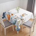 thumbnail image 1 of Blue Pumpkin Coastal Fall Table Cloth Waterproof Tablecloths, Thanksgiving Eucalyptus Leaves Tablecloth Dining Table Cover for Kitchen Party Tabletop Outdoor, Square Tablecloth 60x60 Inch, 1 of 9