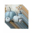 thumbnail image 1 of Blue Pumpkin Fall Cloth Napkins Set of 8 Reusable Dinner Napkins, Thanksgiving Autumn Botanical Leaves Cocktail Napkin Washable Table Napkins for Wedding/Holiday Party/Baby Shower 20"x20", 1 of 7