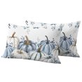 thumbnail image 1 of Blue Pumpkin Fall Outdoor Pillow Covers 20"x12" Set of 2,Waterproof Throw Pillow Covers for Patio Furniture,Thanksgiving Eucalyptus Leaves Weeping Decorative Cushion Pillowcases for Garden Couch Sofa, 1 of 9
