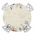 thumbnail image 1 of Blue Pumpkin Fall Round Tablecloth for 36-44 Inch Tables,Fitted Table Cover with Elastic Edge,Thanksgiving Eucalyptus Leaves Beige Waterproof Outdoor Table Cloth Protector for Patio Garden Dinner, 1 of 9