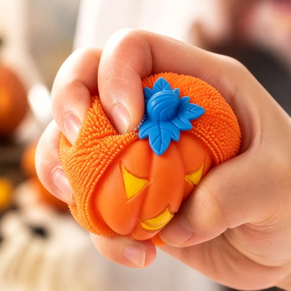 Blue Pumpkin Fidget Toy, Soft Elastic Stress Relief Accessory, Slow Recovery Sensory Squeeze Companion, Portable Anxiety Reduction Item, Compact Desk Relaxation Toy For Daily Use