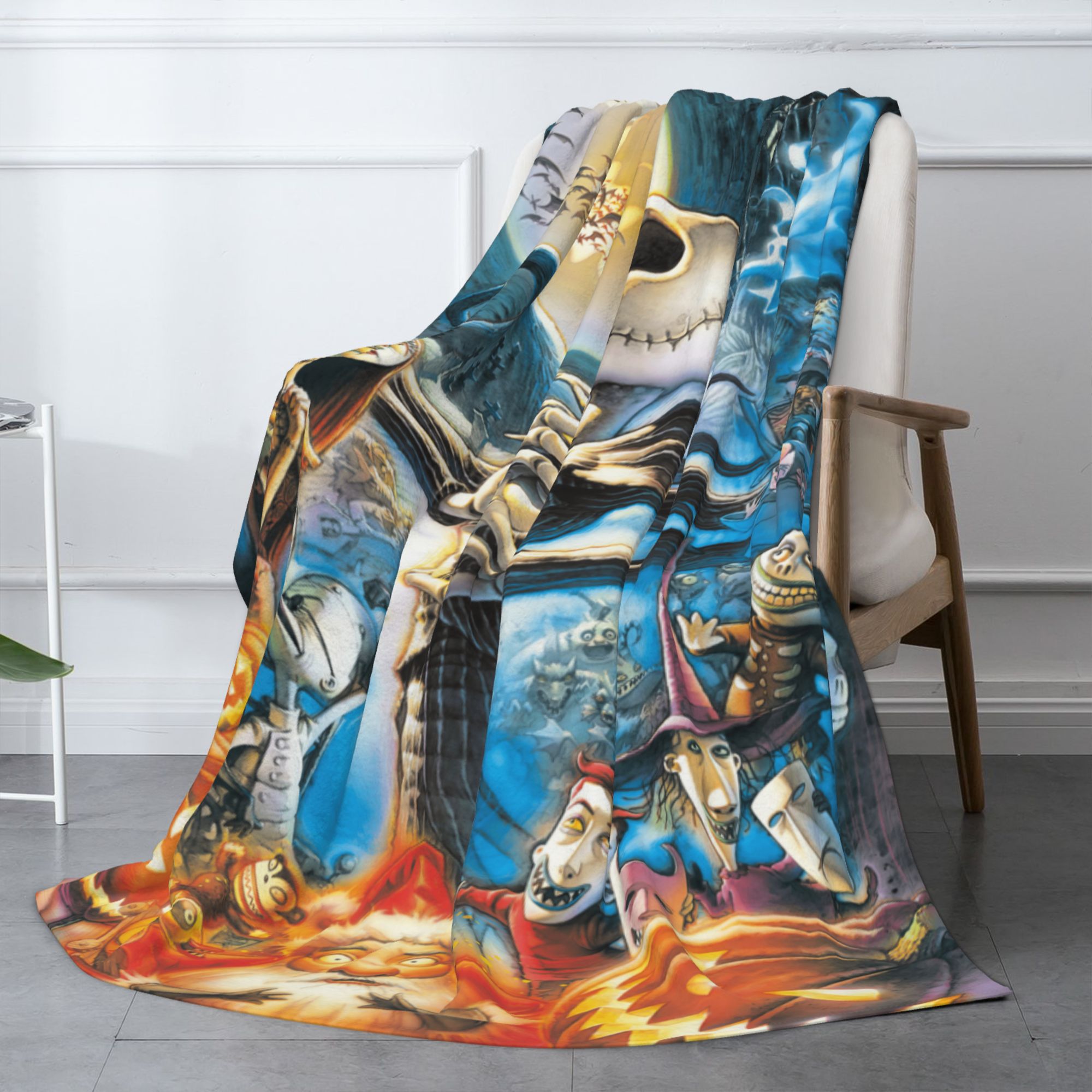 Blue Pumpkin Jack The Nightmare Before Christmas Blanket for Couch Bed