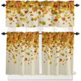 thumbnail image 1 of Blue Pumpkin Kitchen Curtains, Thanksgiving Fall Eucalyptus Leaves Beige 3-Piece Kitchen Curtain Valance and Tiers Set 36 Inch Length, Rod Pocket Half Window Curtains for Cafe Living Room Bathroom, 1 of 6