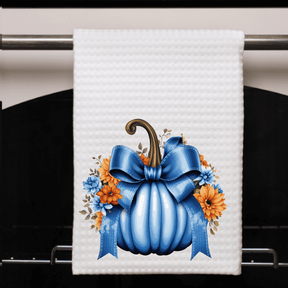 Blue Pumpkin Kitchen Dish Towel Waffle Weave 16x24