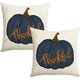 thumbnail image 1 of Blue Pumpkin Pillow Cover 18x18 Inch Thankful Throw Pillow Covers Outdoor Decorative Autumn Pillow Case for Fall Thanksgiving Halloween Home Decor Pillow Case for Couch Sofa, 1 of 6