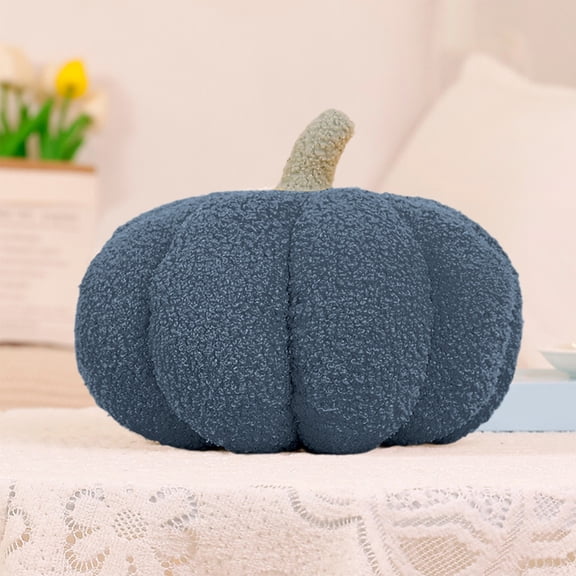 Blue Pumpkin Pillow Plush Soft Fall Decor Throw Pillow Decorative Cushion for Couch Sofa Autumn Halloween Thanksgiving Farmhouse Home Decoration