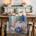 thumbnail image 1 of Blue Pumpkin Table Runner, Autumn Thanksgiving Kitchen Dining Table Decoration for Home Party Decor 13x48 Inches, 1 of 9