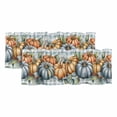 thumbnail image 1 of Blue Pumpkins Curtain Valances for Windows, Kitchen Valance Window Treatments Panel 2 Pack, Fall Eucalyptus Leaves Plaid Farmhouse Rod Pocket Short Curtains for Bathroom Bedroom 54 x 18 Inch, 1 of 8