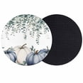 thumbnail image 1 of Blue Pumpkins Fall Coasters Set of 2, Absorbent Coasters for Drinks, Thanksgiving Eucalyptus Leaves Coaster for Desk Coffee Table Protection, Home Decor House Warming Gifts 4", 1 of 8