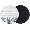 thumbnail image 1 of Blue Pumpkins Fall Coasters Set of 2, Absorbent Coasters for Drinks, Thanksgiving Eucalyptus Leaves Vintage Coaster for Desk Coffee Table Protection, Home Decor House Warming Gifts 4", 1 of 8