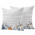 thumbnail image 1 of Blue Pumpkins Fall Outdoor Waterproof Pillow Covers, Thanksgiving Coastal Summer Botanical Wooden Decorative Square Throw Pillowcase Sofa Cushion Sham for Patio/Couch/Chair, 20"x20" 2 Pack, 1 of 8