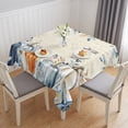 thumbnail image 1 of Blue Pumpkins Fall Table Cloth Waterproof Tablecloths, Thanksgiving Leaves Farmhouse Tablecloth Dining Table Cover for Kitchen Party Tabletop Outdoor, Square Tablecloth 54x54 Inch, 1 of 9