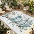 thumbnail image 1 of Blue Pumpkins Thanksgiving Outdoor Rug for Patio/Deck/Porch, Non-Slip Large Area Rug 5 x 8 Ft, Fall Green Eucalyptus Pinecones Indoor Outdoor Rugs Washable Area Rugs, Camping Rug Carpet Runner, 1 of 8