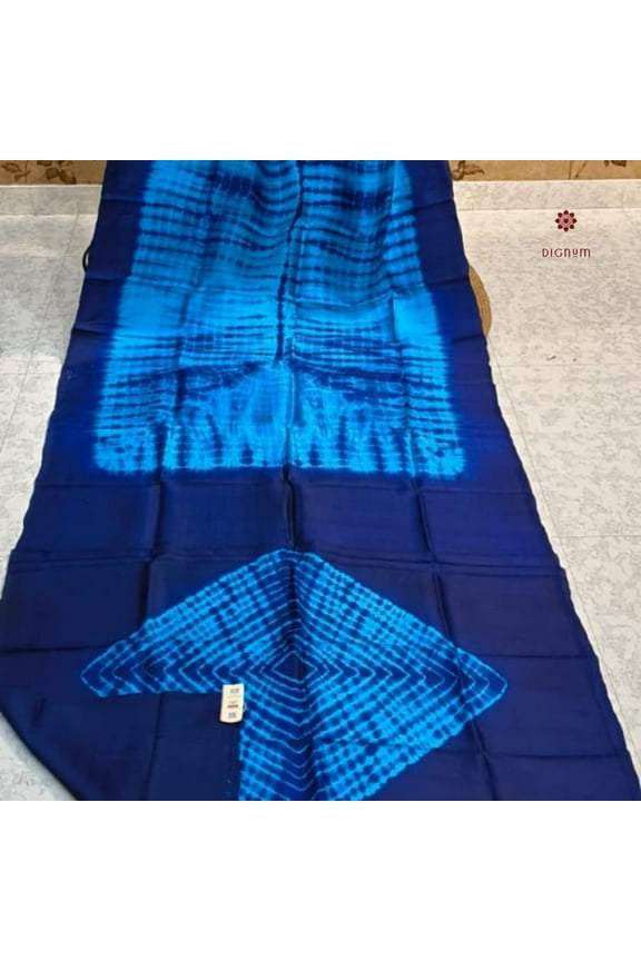 Blue Pure Silk Bandhani Shibori Saree