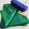 thumbnail image 1 of Blue Pure Tussar Silk Embroidered Saree, 1 of 1
