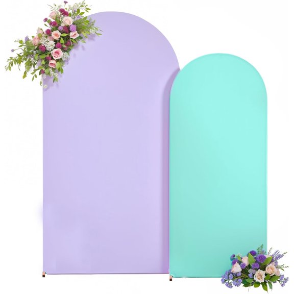 Blue Purple Arch Backdrop Cover Set of 2 Party Wedding Arch Covers Stretchy Backdrop 7.2FT 6FT Decorations Baby Shower Bridal Shower Photo Birthday Arch Stand Cover Spandex