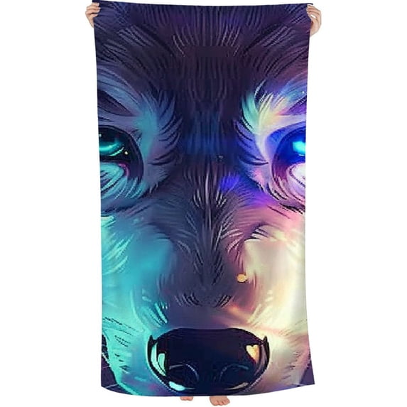 Blue Purple Beach Towel, Absorbent Quick Dry Swimming Yoga Beach Towels,Sand Free Microfiber Beach Towel