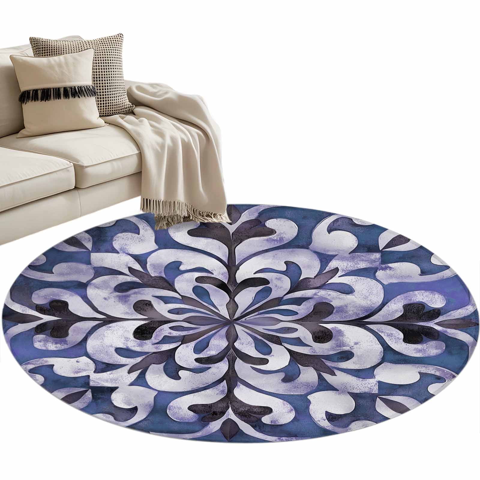 Blue Purple Boho Large Area Rugs for Bedroom Living Room, Soft Non Slip ...