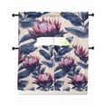 thumbnail image 1 of Blue Purple Botanical Swag Curtains for Living Room/Bedroom Windows, Spring Flowers Summer Vintage Kitchen Curtains and Valances Set 36 Inch Length, Light Filtering Swags Valance Curtain Panels, 1 of 5
