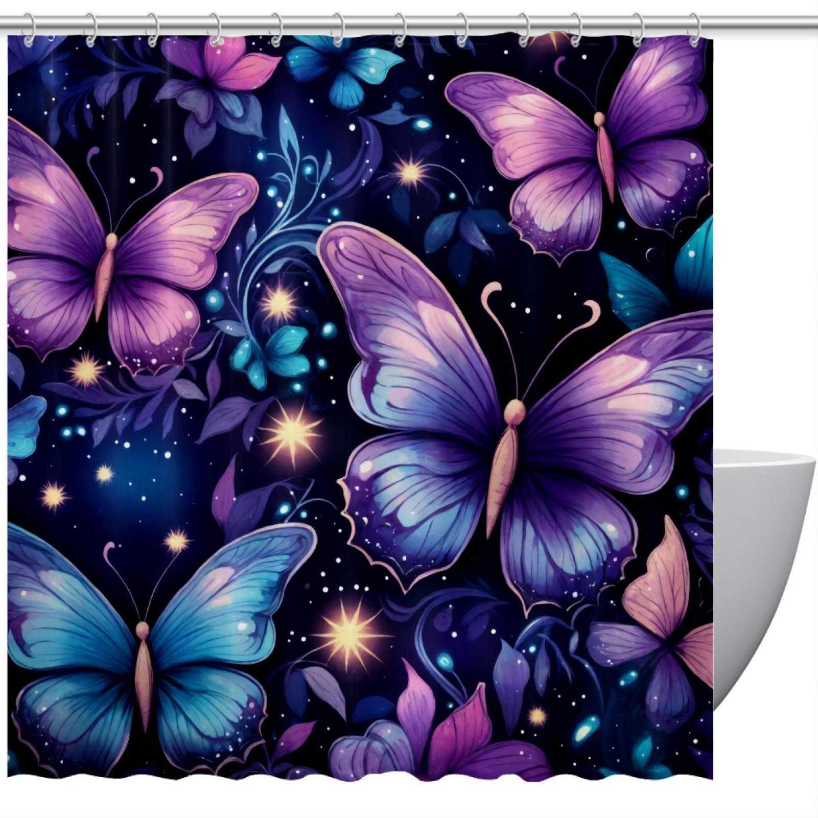 Elegant Butterfly Shower Curtain - Purple Decor for Your Bathroom