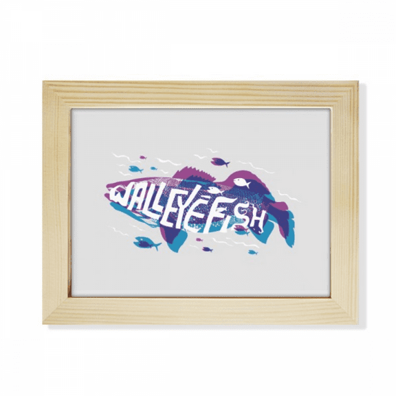 Blue Purple Cartoon Fish Ocean Animal Desktop Photo Frame Picture Art Decoration Painting 6x8 inch