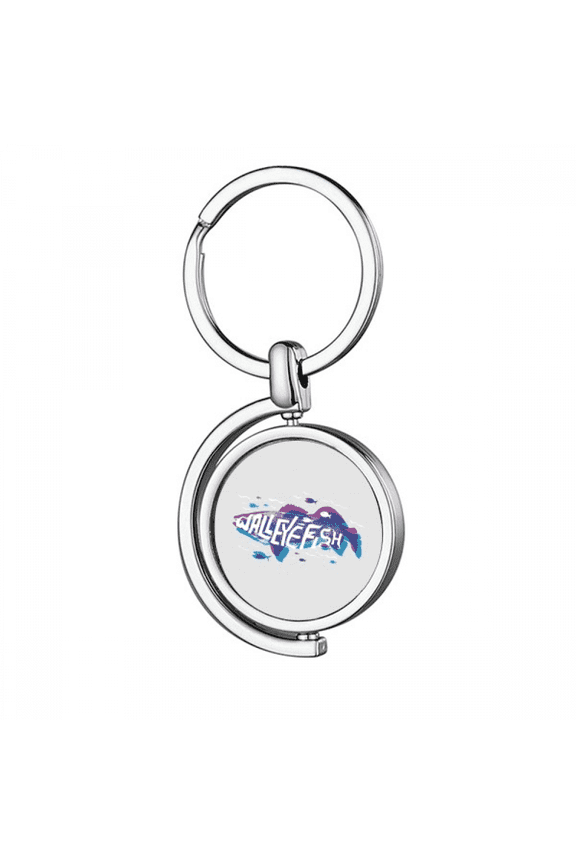 Blue Purple Cartoon Fish Ocean Animal Rotating Keychain Metal Keyring Holder