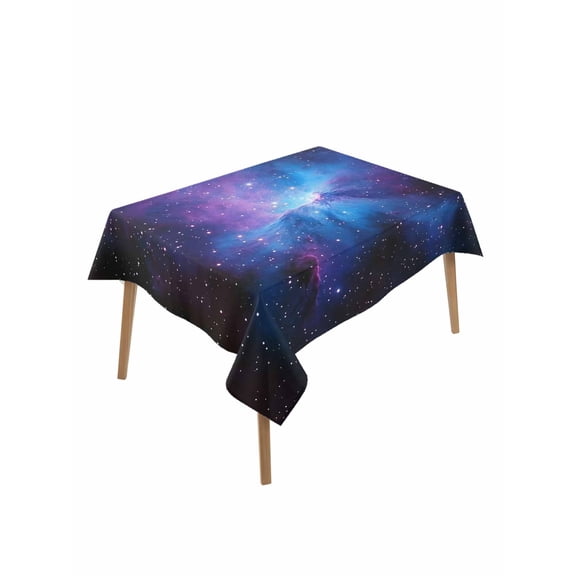 Blue Purple Clouds Table Cloth, Modern Abstract Stars Sky Waterproof Tablecloth for Rectangle Tables, Reusable Washable Fabric Table Cover for Restaurant Kitchen Dining Tables 60"x102"