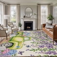 thumbnail image 1 of Blue Purple Floral Area Rugs 6'x9', Washable Small Throw Rugs for Kitchen Dining room, Spring Vintage Hydrangea Flower Truck Indoor Outdoor Rug Non-Slip Low Pile Carpet Runner Reversible Floor Mats, 1 of 8