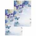 thumbnail image 1 of Blue Purple Floral Kitchen Dish Towels for Drying Dishes Set of 2, Ombre Butterflies Modern Art Spring Waffle Weave Microfiber Hand Tea Bathroom Towels Quick Dry & Absorbent Towel 15.7x23.6, 1 of 7