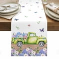 thumbnail image 1 of Blue Purple Floral Table Runner - 72 Inch Long, Kitchen Dining Table Runner Dresser Scarves, Spring Country Hydrangea Flower Truck Farmhouse Decor for Coffee Tables Wedding Party Banquet, 1 of 8