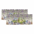 thumbnail image 1 of Blue Purple Floral Valances for Windows, Decorative Rod Pocket Window Valance Curtains, Spring Vintage Hydrangea Flower Truck Short Curtain Drapes for Kitchen/Living Room, 2 Panels, 60" W x 18" L, 1 of 8