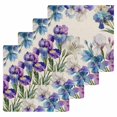 thumbnail image 1 of Blue Purple Flowers Kitchen Dish Towels for Drying Dishes Set of 4, Spring Seasonal Botanical Florals Waffle Weave Microfiber Hand Tea Bathroom Towels Quick Dry & Absorbent Towel 12x12, 1 of 7