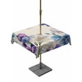 thumbnail image 1 of Blue Purple Flowers Outdoor Tablecloth - 60x60 Inch Square Dining Table Cover, Spring Seasonal Botanical Florals Waterproof Outdoor Table Cloth with Umbrella Hole & Zipper for Picnic/Patio/Party, 1 of 7