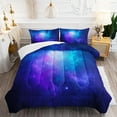 thumbnail image 1 of Blue and Purple Galaxy Comforter Full Size for Girl Boy Adult 3Pcs Universe Outer Space Starry Sky Bedding Set Psychedelic Space Night Pattern Quilt Bed Set with 2 Pillow Cases, 1 of 6