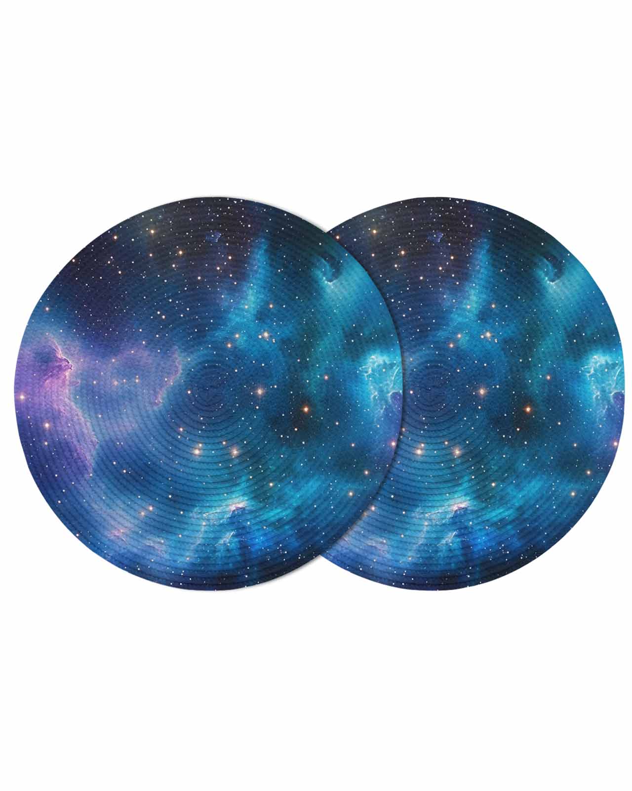Blue Purple Galaxy Round Table Placemats set of 2, Universe Space ...