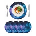 thumbnail image 1 of Blue Purple Galaxy Round Table Placemats set of 4, Universe Space Washable Woven Place Mats for Dining Tables Kitchen Party Decor,Heat Proof, 13in,, 1 of 8