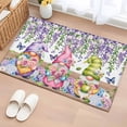 thumbnail image 1 of Blue Purple Gnomes Bathroom Rug Washable 2x3 Entryway Rug Non Slip Spring Country Hydrangea Flower Leaf Front Door Mat Low Pile Indoor Doormat Throw Floor Carpet for Kitchen Bedroom Entrance, 1 of 8