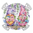 thumbnail image 1 of Blue Purple Gnomes Round Tablecloth for 45-54 Inch Tables,Fitted Table Cover with Elastic Edge,Spring Country Hydrangea Flower Leaf Waterproof Outdoor Table Cloth Protector for Patio Garden Dinner, 1 of 9