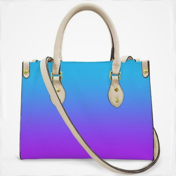 Blue Purple Gradient Cross Body Bags For Women Small Leather Female Handbags Fashion Top-Handle Totes
