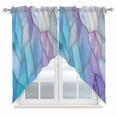 thumbnail image 1 of Blue Purple Gradient Swag Valances for Windows 2 Pack Abstract Glass Geometric Marble Modern Swag Kitchen Curtains 36 Inches Long Rod Pocket Short Window Treatment for Kitchen Bathroom 36"x36", 1 of 9
