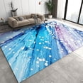 thumbnail image 1 of Blue Purple Gradient Watercolor Area Rug for Living Room, Retro Art Abstract Washable Home Carpet, Indoor Rug with Anti-Slip Backing Durable for Bedroom Dining Room Sofa 4x5ft, 1 of 6