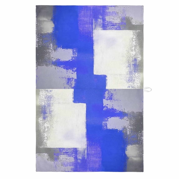 Blue Purple Gray 1 Pack Kitchen Towel, Water Absorbent Dish Towel, Abstract Geometric Oil Painted Modern Decorative Hand Towels - Quick Drying Cloth for Cooking Baking, 18x28 Inch