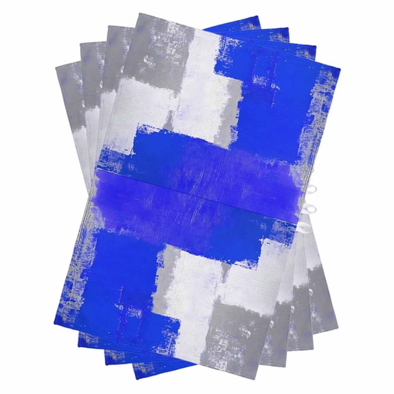 Blue Purple Grey Kitchen Towels Set of 4, Water Absorbent Dish Towel, Geometric Oil Painting Abstract Modern Decorative Hand Towels - Quick Drying Cloth for Cooking Baking, 18x28 Inch