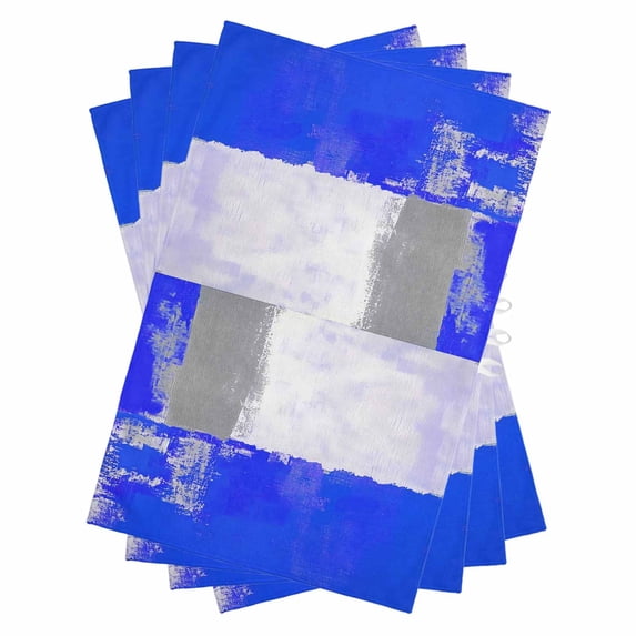 Blue Purple Grey Kitchen Towels Set of 4, Water Absorbent Dish Towel, Modern Geometric Oil Painting Abstract Decorative Hand Towels - Quick Drying Cloth for Cooking Baking, 18x28 Inch