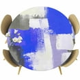 thumbnail image 1 of Blue Purple Grey Round Tablecloth 45-54 Inch Round Fitted Table Cloth with Elastic Edge, Geometric Oil Painting Modern Abstract Waterproof Table Cover Protector for Outdoor Picnic Party Dining, 1 of 6
