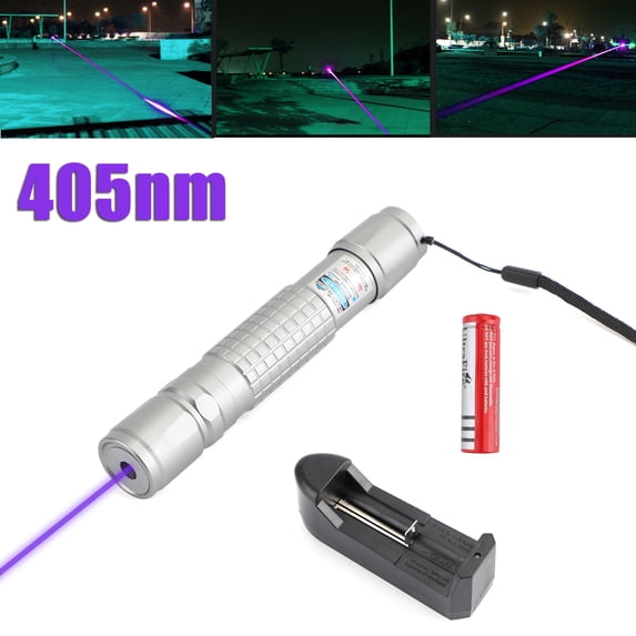 Blue Purple Laser Pointer Pen Visible Beam 18650 Light Lazer Lamp 405nm ...