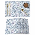 thumbnail image 1 of Blue Purple Leaf Placemats Set&nbsp;of&nbsp;12 Botanical Leaves Vintage Watercolor Heat Insulation Washable Place Mats, Rustic Non-Slip Table Mats for Dining Table Party Kitchen Decor,13x19 Inch, 1 of 9