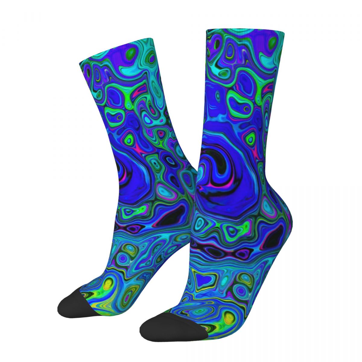 Blue Purple Liquid Stockings Abstract Art Design Retro Socks Winter ...
