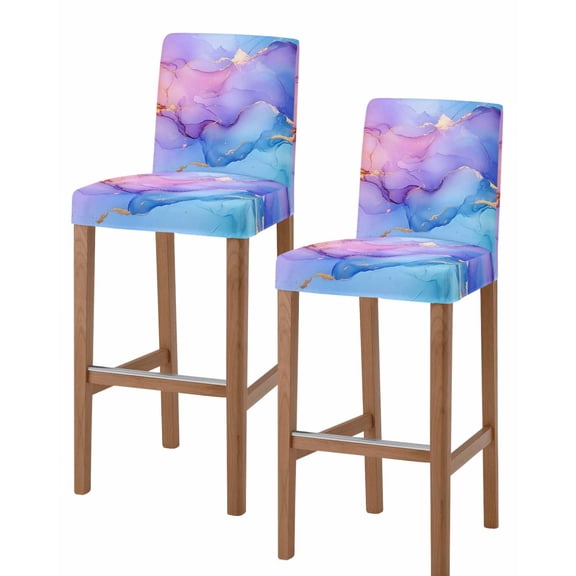 Black Polka Dot Bar Stool Covers - Stretch Dining Chair Covers Set of 2 ...